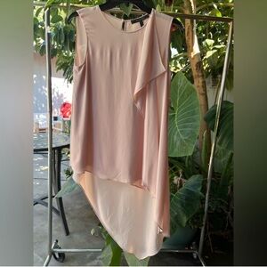 Bcbgmaxazria asymmetrical blouse peach blush pink